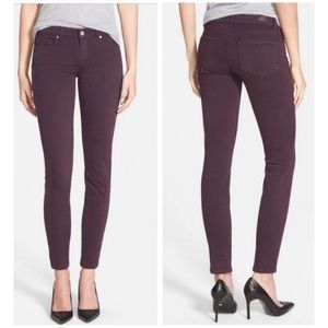 Paige Verdugo Ankle Skinny Jeans in Aubergine